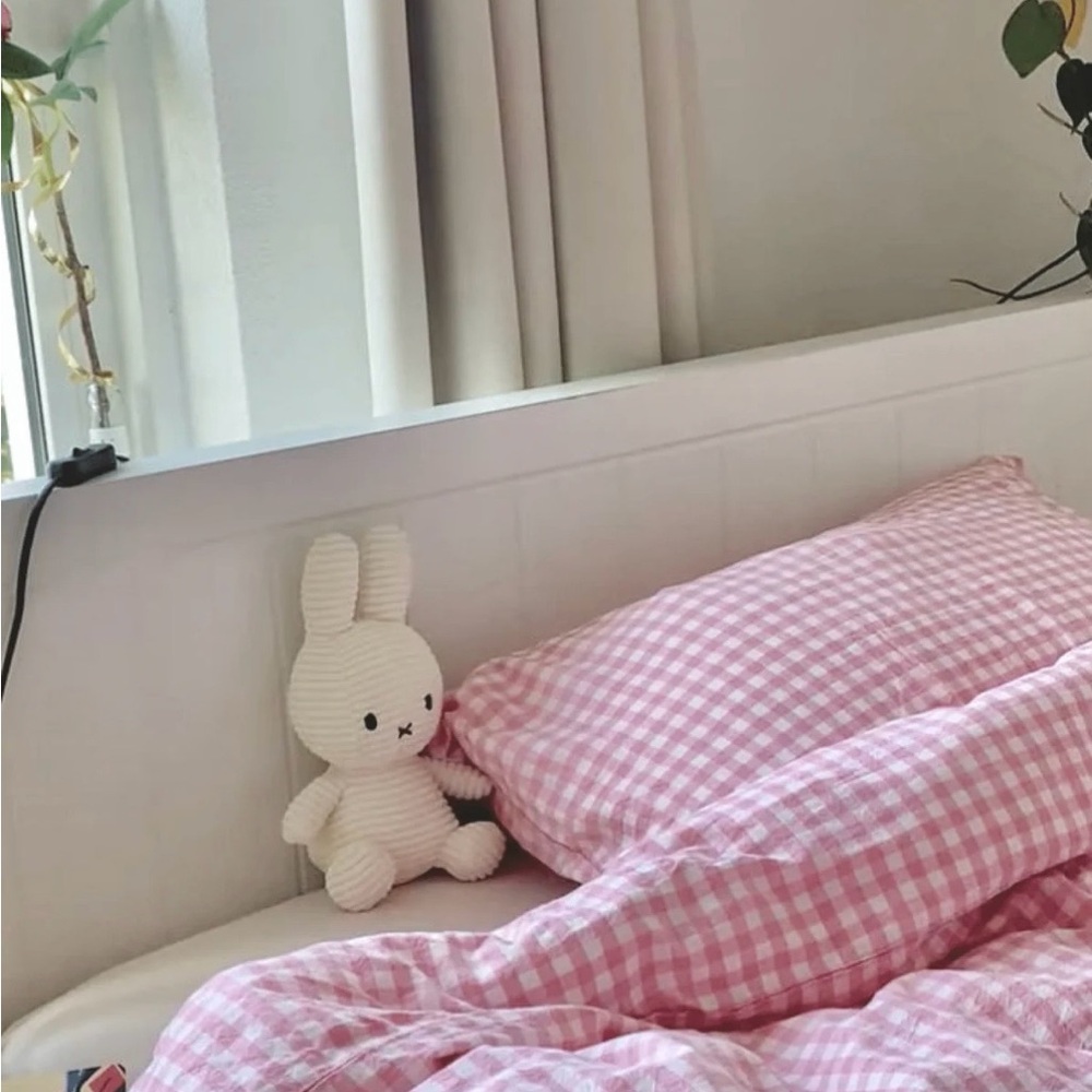 Pink Gingham Everlasting Twin Sheet Set